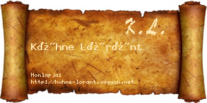Kühne Lóránt névjegykártya