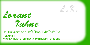 lorant kuhne business card